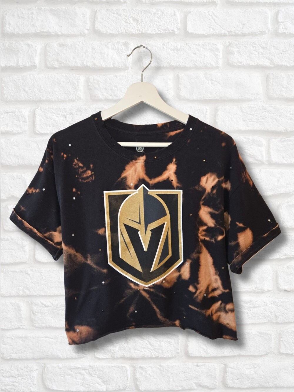 Vegas Golden Knights Crop Top W/Rhinestones